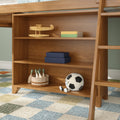Twin Low Loft Bed With Desk & Bookcases