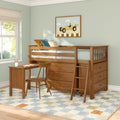 Twin Low Loft Bed With Desk & Dressers
