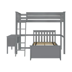 18-801-121 : Bunk Beds L-Shaped Twin Over Twin Bunk Bed With Desk, Grey