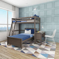 Twin Over Twin L-Shaped Bunk Bed With Desk