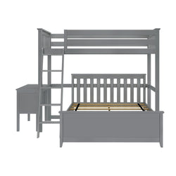 18-802-121 : Bunk Beds L-Shaped Twin over Full Bunk Bed with Desk, Grey
