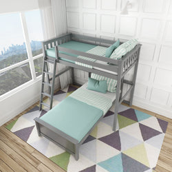18-811-121 : Bunk Beds L-Shaped Twin over Twin Bunk Bed, Grey