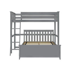18-812-121 : Bunk Beds L-Shaped Twin over Full Bunk Bed, Grey