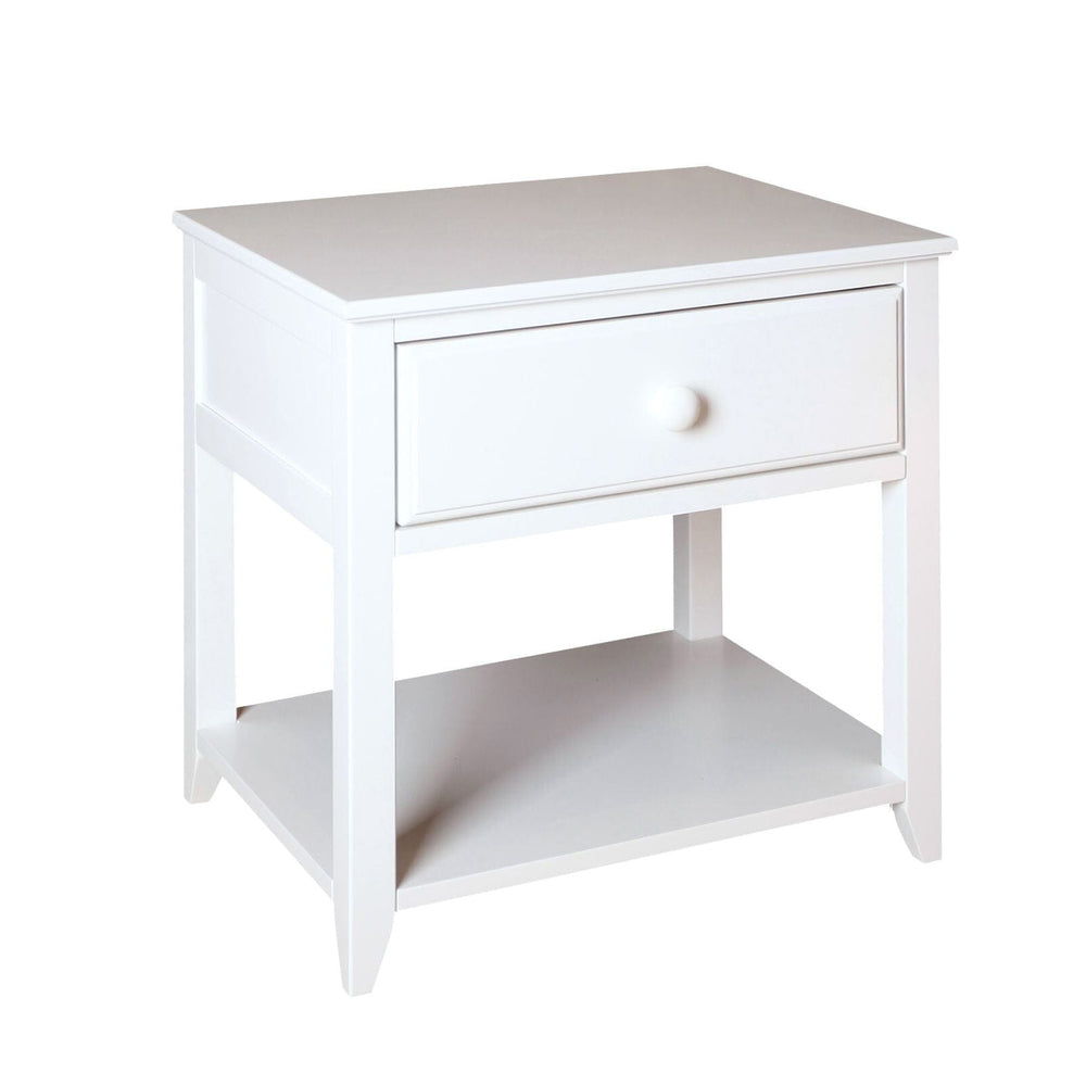 180001-002 : Furniture Nightstand with Drawer and Shelf, White