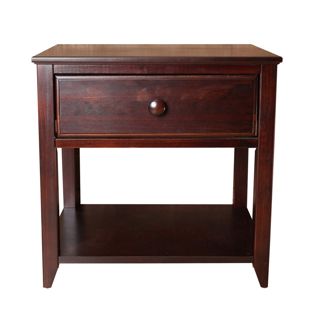 180001-005 : Furniture Nightstand with Drawer and Shelf, Espresso