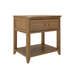 180001-007 : Furniture Nightstand with Drawer and Shelf, Pecan