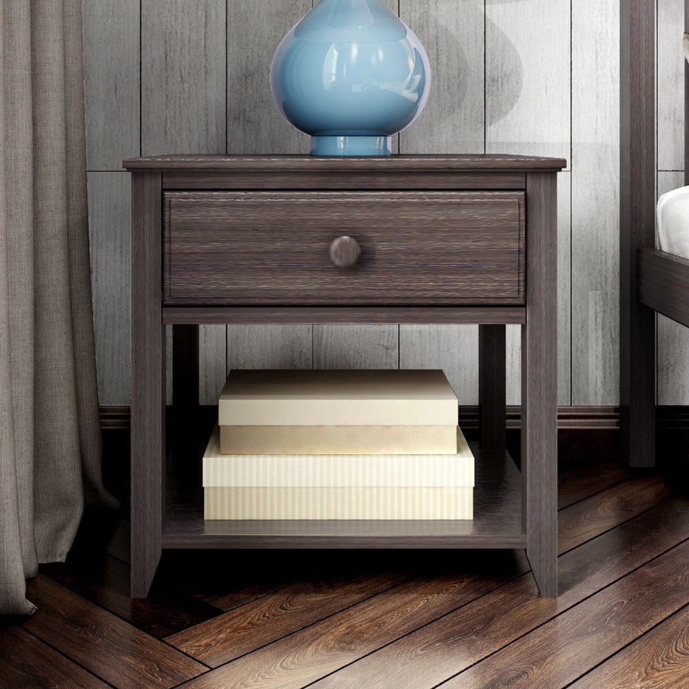 180001-151 : Furniture Nightstand with Drawer and Shelf, Clay