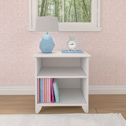 180010-002 : Furniture Nightstand with Shelves, White