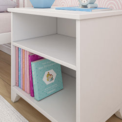 180010-002 : Furniture Nightstand with Shelves, White