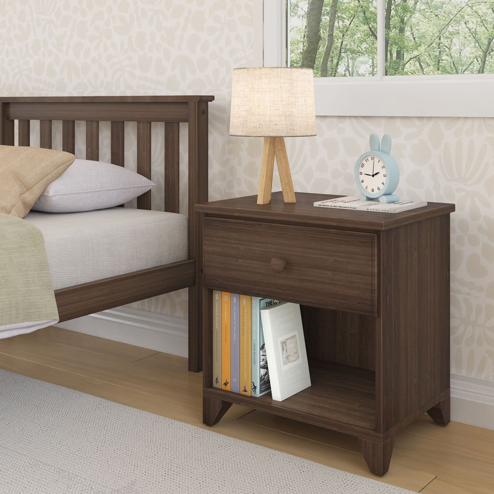 180011-008 : Furniture Nightstand with 1 Drawer, Walnut