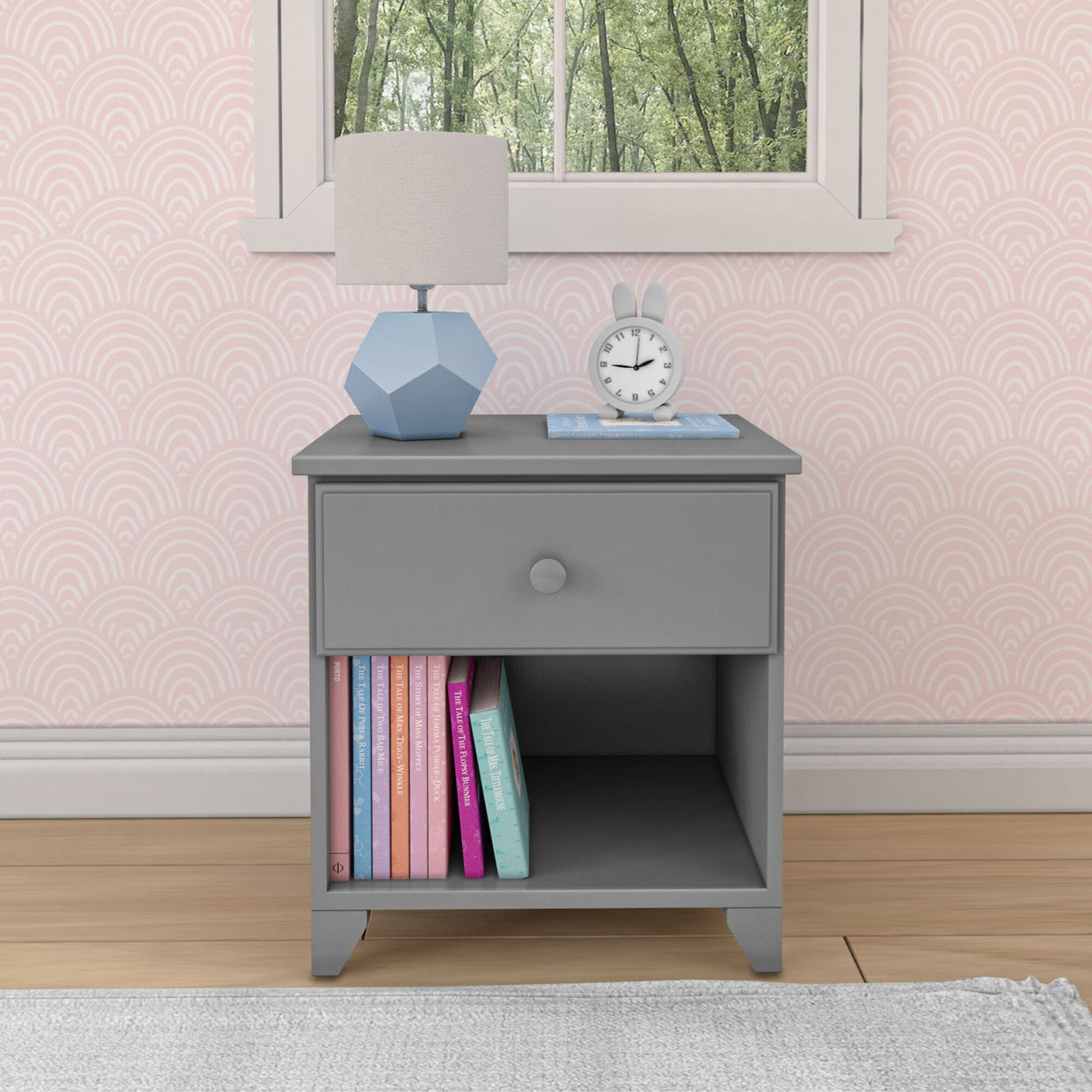 180011-121 : Furniture Nightstand with 1 Drawer, Grey