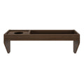 Dark walnut wooden lap tray with integrated cup holder and storage compartment, modern bed tray and sofa lap desk for bedroom or living room