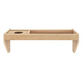 Light natural wood lap desk and bed tray with integrated cup holder and storage compartment, modern minimalist design