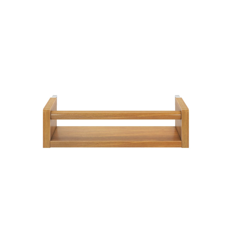 Wooden floating shelf with minimalist design for modern home decor.