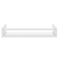 White wall-mounted storage shelf with modern design for home or office organization.