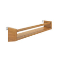 Wooden wall-mounted towel rack with minimalist design for modern bathrooms.