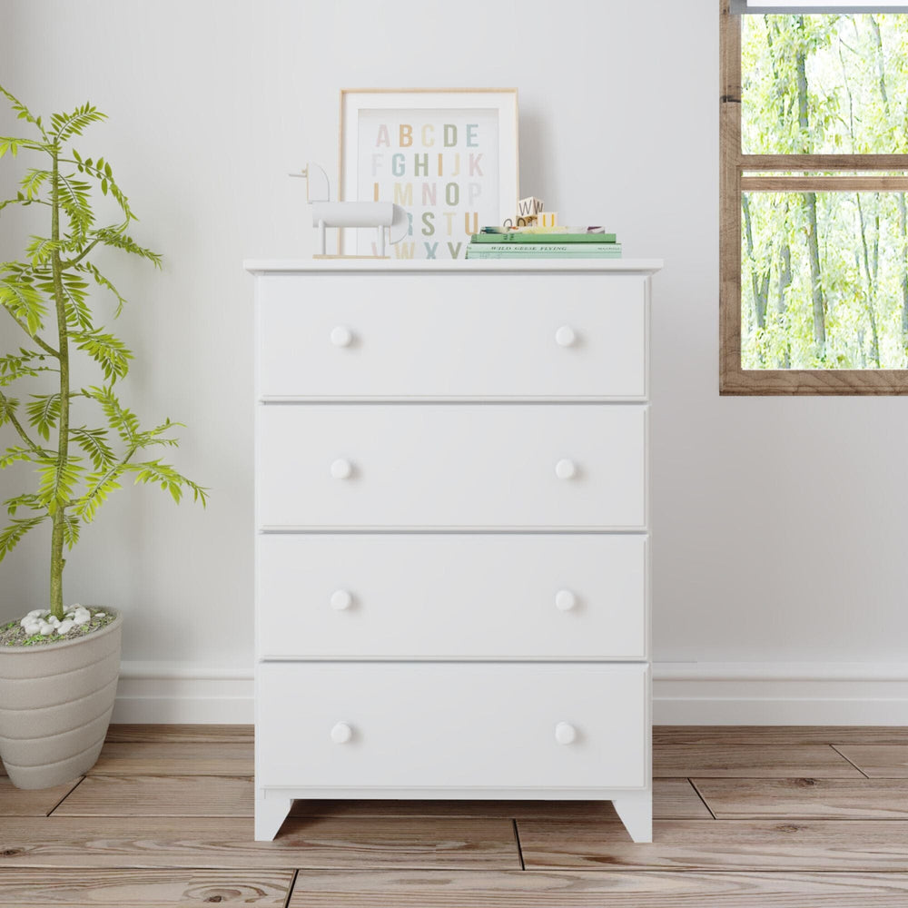 180014-002 : Furniture 4-Drawer Dresser, White