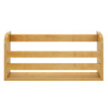 Light maple floating wall shelf with three horizontal slats – wooden spice rack and bathroom storage organizer
