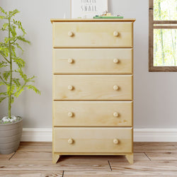 180015-001 : Furniture 5-Drawer Dresser, Natural