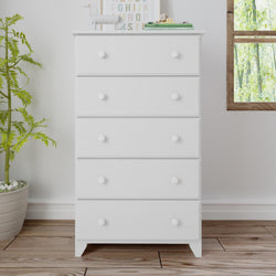 180015-002 : Furniture 5-Drawer Dresser, White