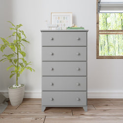 180015-121 : Furniture 5-Drawer Dresser, Grey