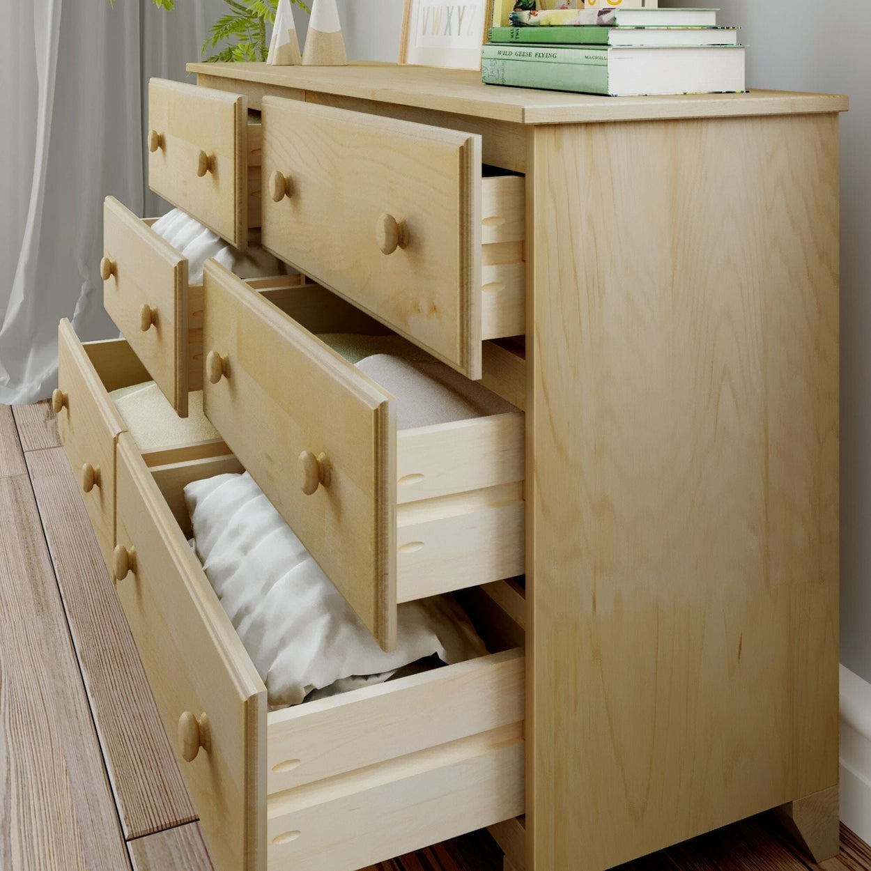 180016-001 : Furniture 6-Drawer Dresser, Natural