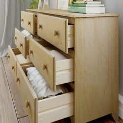 180016-001 : Furniture 6-Drawer Dresser, Natural
