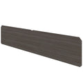 Dark wooden headboard panel for modern bedroom design.