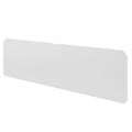 White rectangular metal cover plate on white background.
