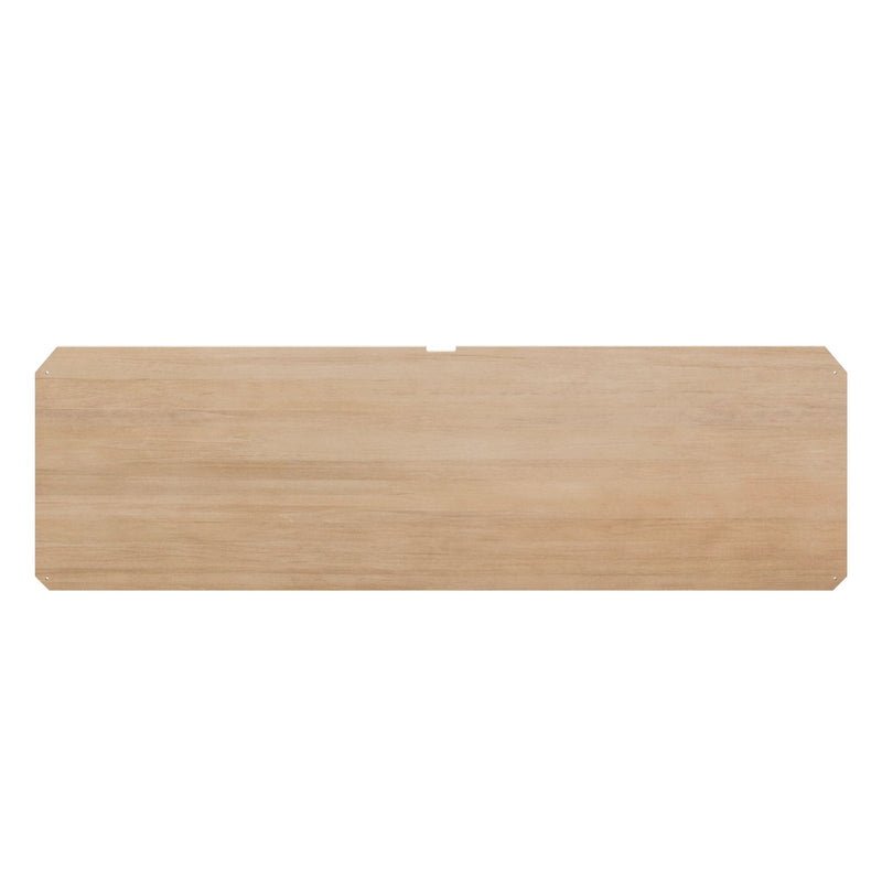 Natural wood finish rectangular wall decor panel for home interiors.