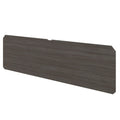Dark wood headboard panel for a modern bed design.