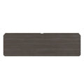 Dark wooden desk modesty panel with fine grain texture for office furniture.