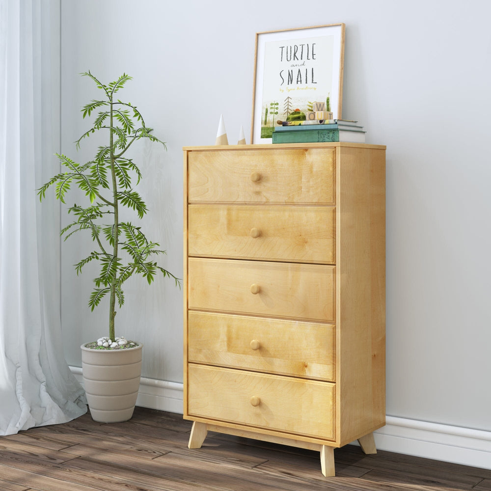 1800215000-001 : Furniture Max & Lily 5 Drawer Dresser, Natural