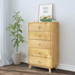 1800215000-001 : Furniture Max & Lily 5 Drawer Dresser, Natural