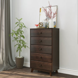 1800215000-005 : Furniture Max & Lily 5 Drawer Dresser, Espresso