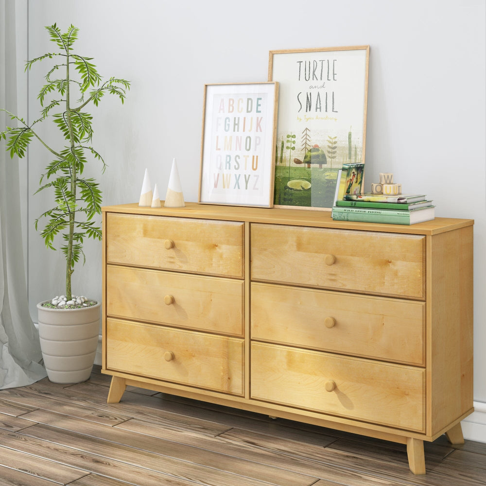 1800216000-001 : Furniture Max & Lily 6 Drawer Dresser, Natural