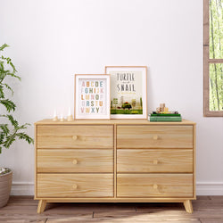 1800216000-001 : Furniture Max & Lily 6 Drawer Dresser, Natural