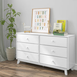 1800216000-002 : Furniture Max & Lily 6 Drawer Dresser, White