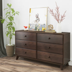 1800216000-005 : Furniture Max & Lily 6 Drawer Dresser, Espresso