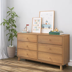 1800216000-007 : Furniture Max & Lily 6 Drawer Dresser, Pecan