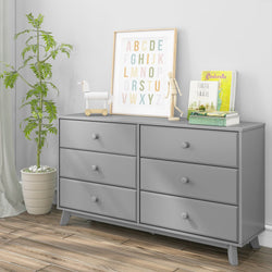 1800216000-121 : Furniture Max & Lily 6 Drawer Dresser, Grey