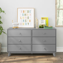 1800216000-121 : Furniture Max & Lily 6 Drawer Dresser, Grey