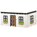 Kids' playhouse cover with door and window design, ideal for home play spaces.