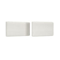 Set of 2 white rectangular lumbar cushions in bouclé textured fabric, decorative sofa throw pillows for modern living room seating