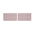 Blush pink upholstered headboard panels, pair of textured rectangular headboard cushions for modern bedroom, isolated on white background