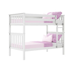 180201-002 : Bunk Beds Twin Over Twin Bunk Bed, White