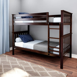 180201-005 : Bunk Beds Twin Over Twin Bunk Bed, Espresso