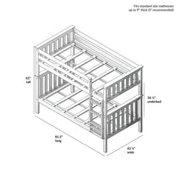 180201-005 : Bunk Beds Twin Over Twin Bunk Bed, Espresso