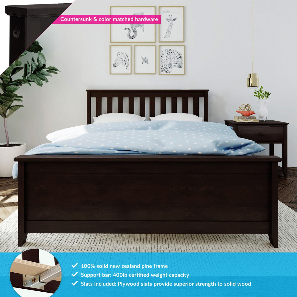 180211-005 : Kids Beds Classic Full-Size Platform Bed, Espresso