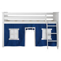 Twin Low Loft Bed With Curtain
